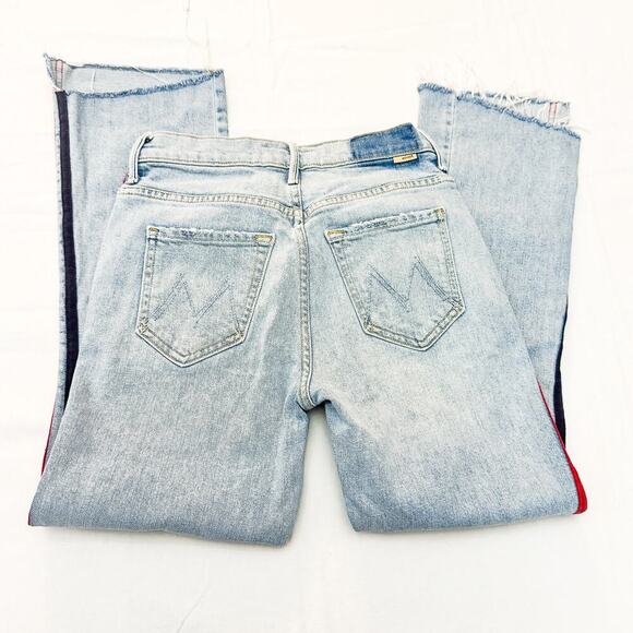 Mother Superior The Insider Crop Step Fray Thanks, Again Racer Denim Jean Sz 24 - Picture 5 of 10
